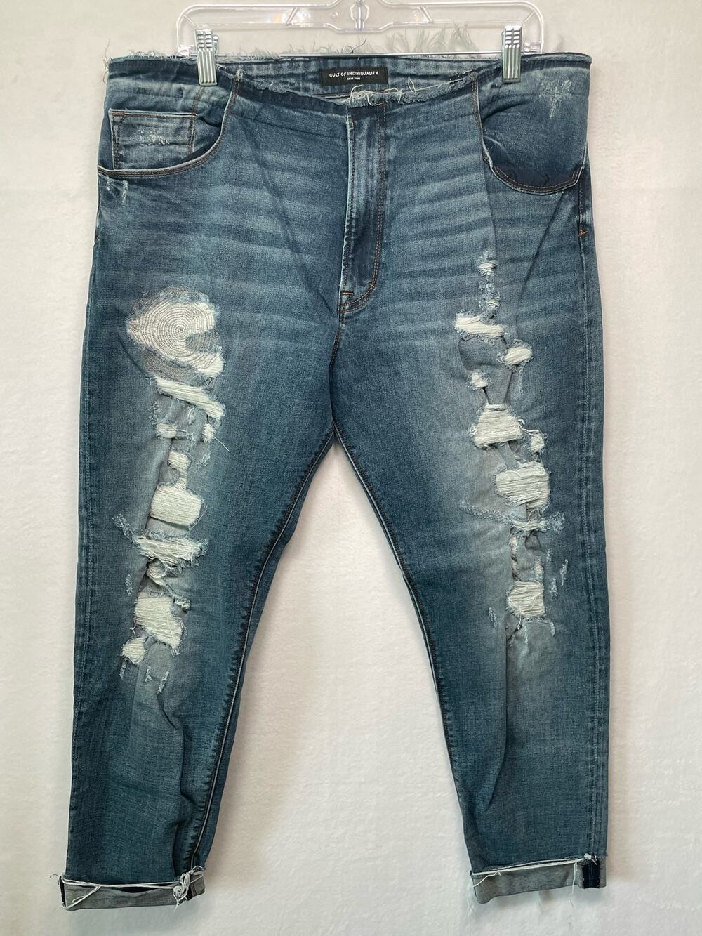 Cult of Individuality Alter Ego Distressed Boyfriend Jeans Size 32